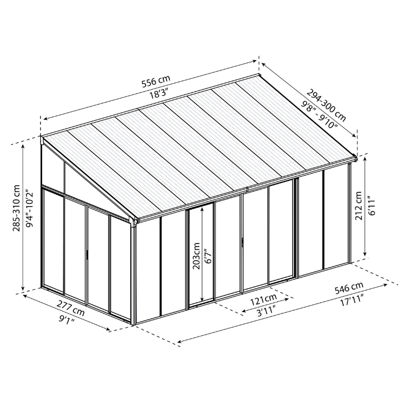 Palram-Canopia Sanremo Veranda - White (3x5.46 m)