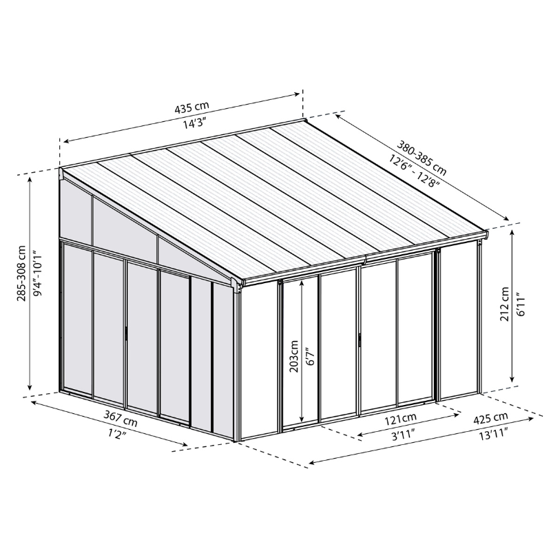 Palram-Canopia Sanremo Veranda - White (4x4.25 m)