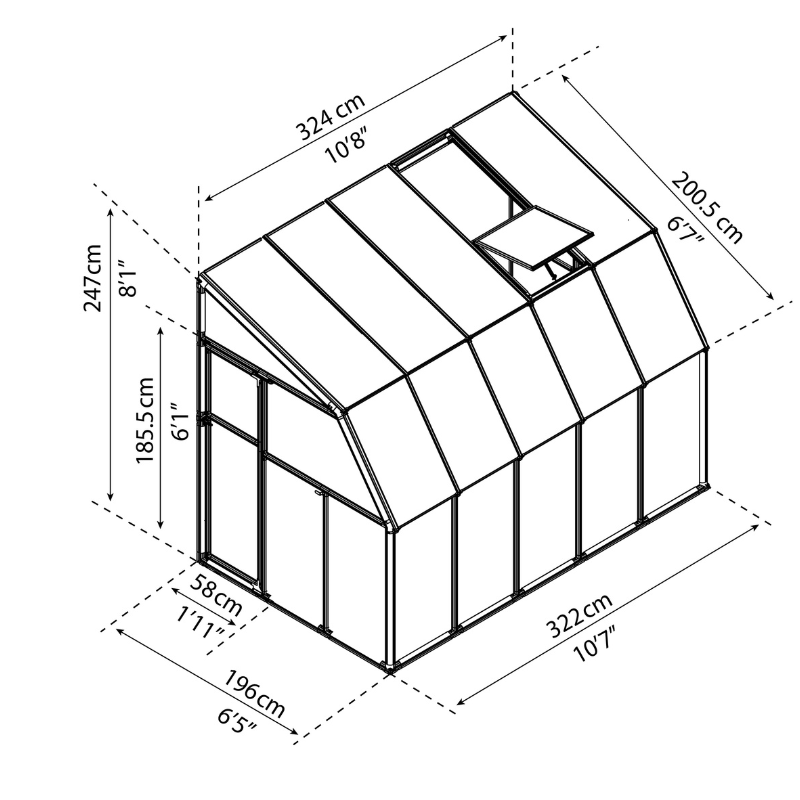 Palram-Canopia Sun Room - Clear (6x10 ft)