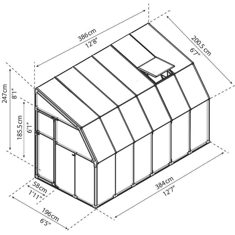 Palram-Canopia Sun Room - Clear (6x12 ft)