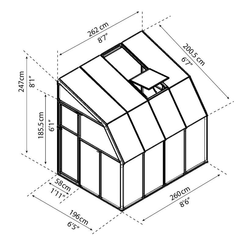 Palram-Canopia Sun Room - Clear (6x8 ft)