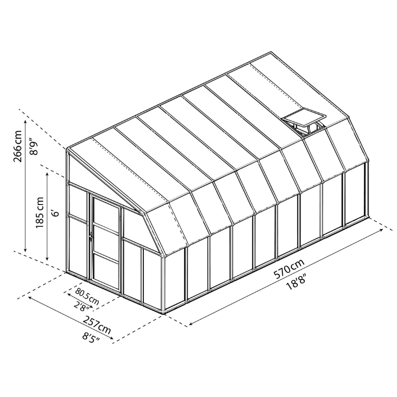 Palram-Canopia Sun Room - Clear (8x18 ft)