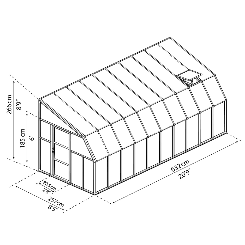 Palram-Canopia Sun Room - Clear (8x20 ft)