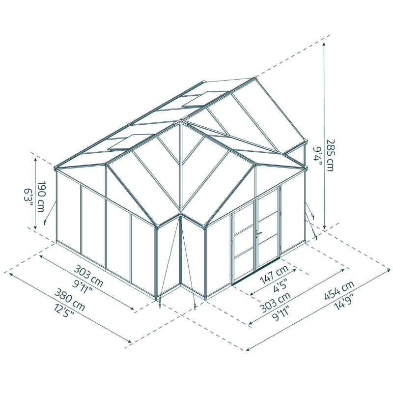 Palram-Canopia Triomphe Garden Chalet - Black (15x12 ft)