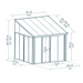 Palram Canopia Sanremo lean-to conservatory 3x3 dimensional drawing