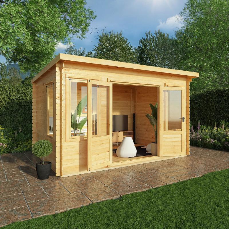 Mercia Pent Log Cabin - 4m x 3m (19mm)