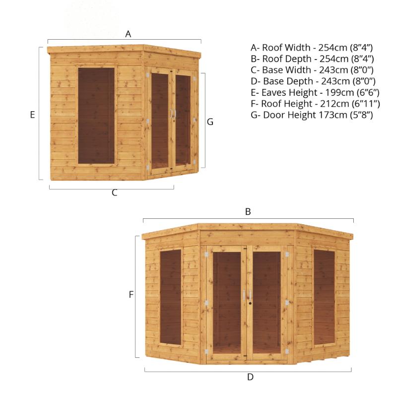 Mercia Premium Corner Summerhouse - 8ft x 8ft