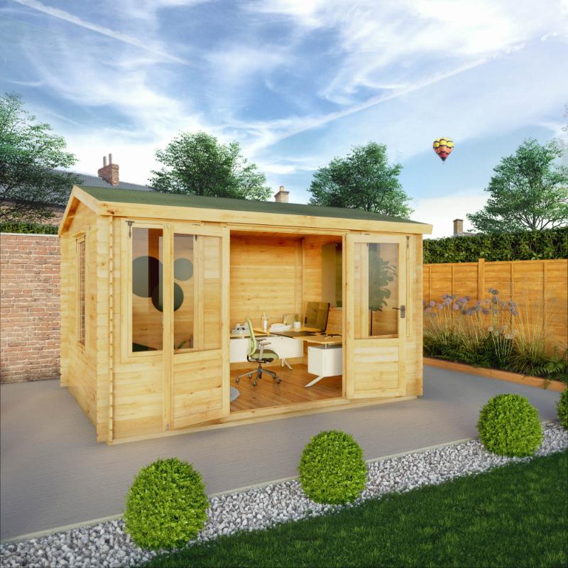 Mercia Reverse Apex  Log Cabin - 4m x 3m (19mm)