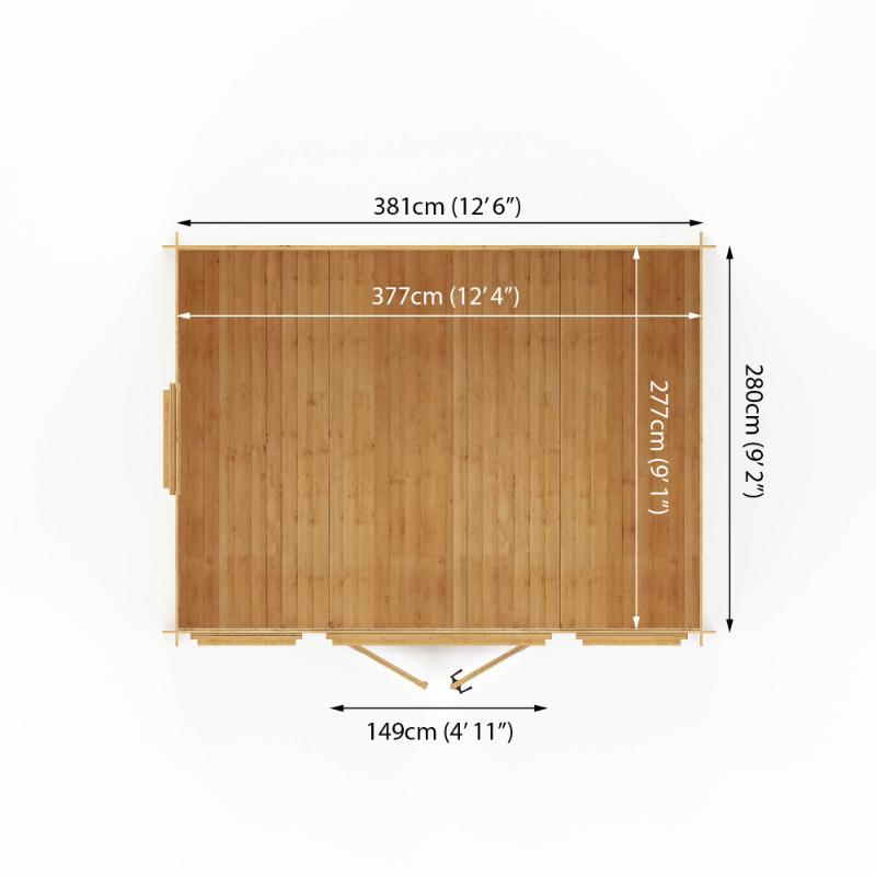 Mercia Reverse Apex  Log Cabin - 4m x 3m (19mm)