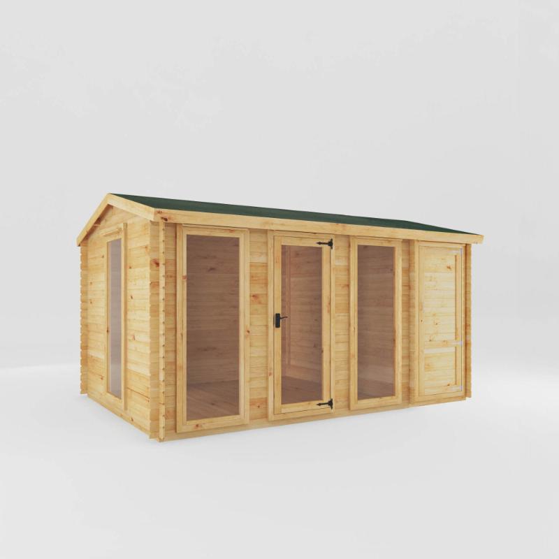 Mercia Reverse Apex Log Cabin With Side Shed - 4.6m x 3m (19mm)