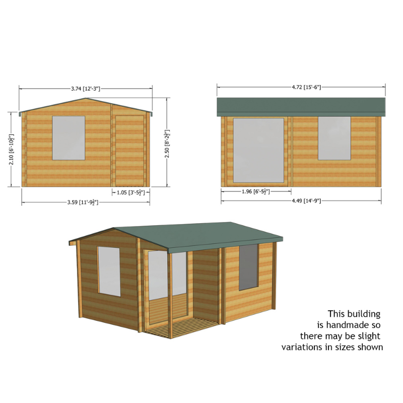 Shire Ringwood Log Cabin - 12 x 15