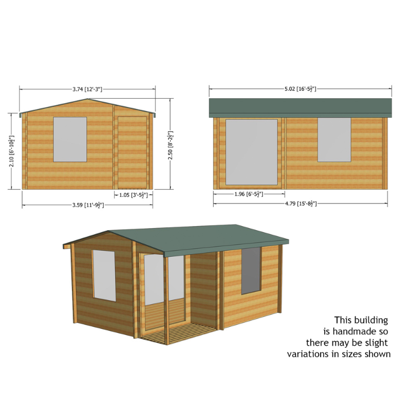 Shire Ringwood Log Cabin - 12 x 16