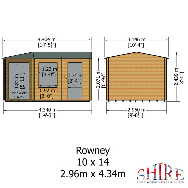 Shire Rowney Log Cabin - 10 x 14