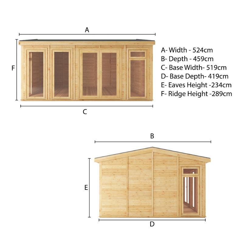 Sherwood Rufford Insulated Garden Room - 5m x 4m (72mm)