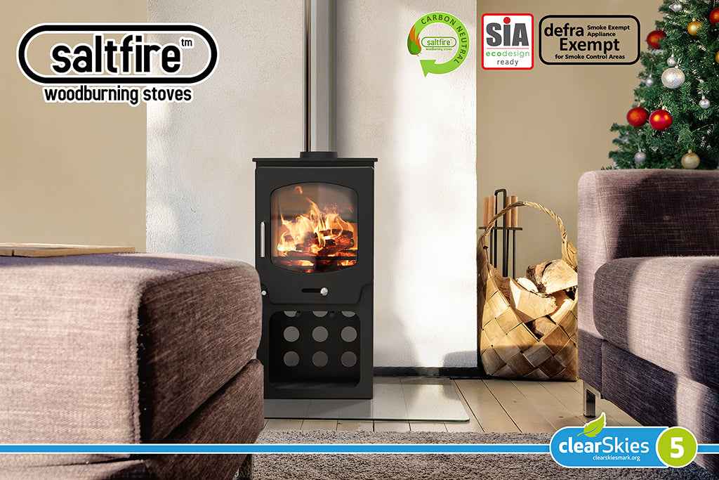 Saltfire ST-X5 Tall 5kW Wood Burning And Multi Fuel Stove Saltfire
