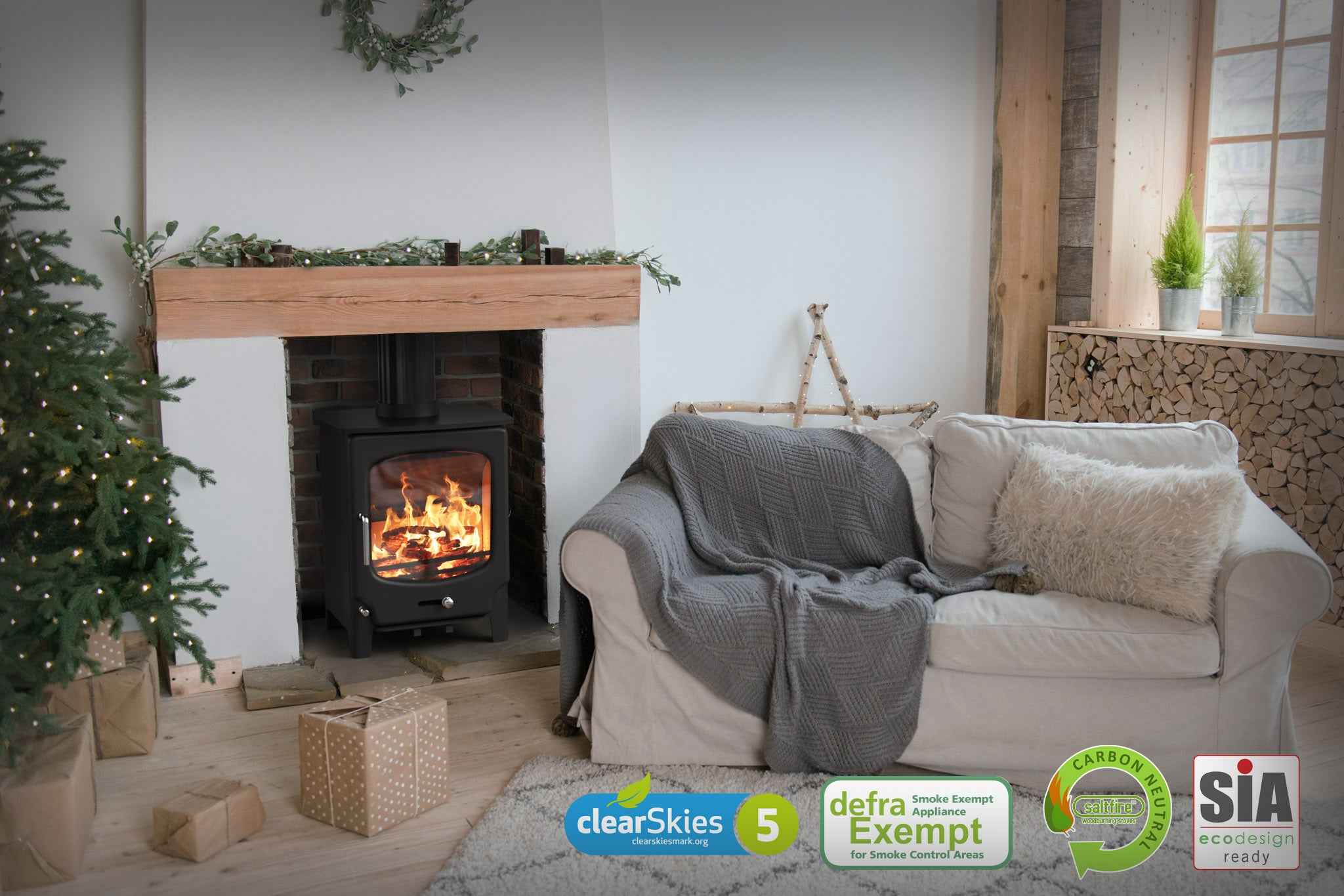 Saltfire ST-X5 5kW Wood Burning And Multi Fuel Stove Saltfire
