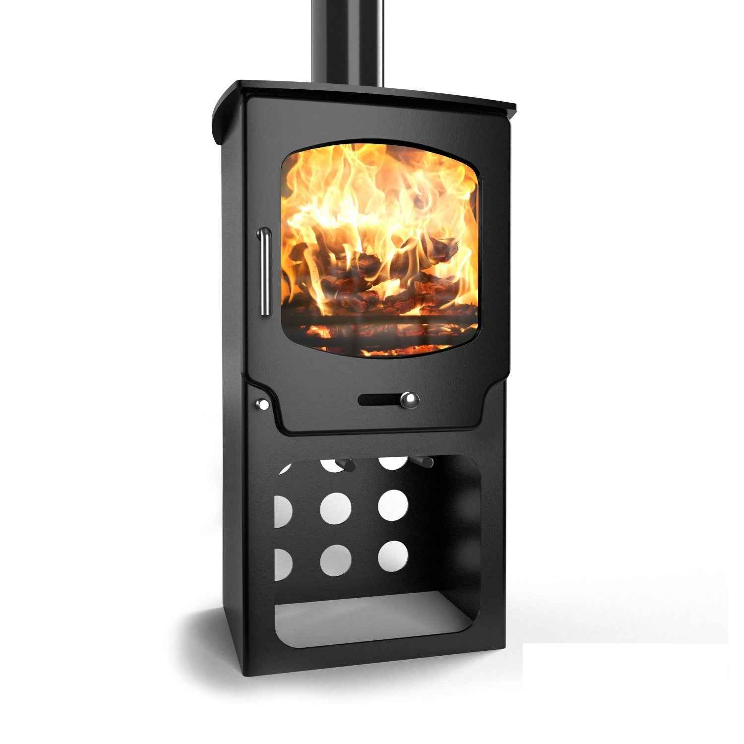 Saltfire ST-X5 Tall 5kW Wood Burning And Multi Fuel Stove Saltfire