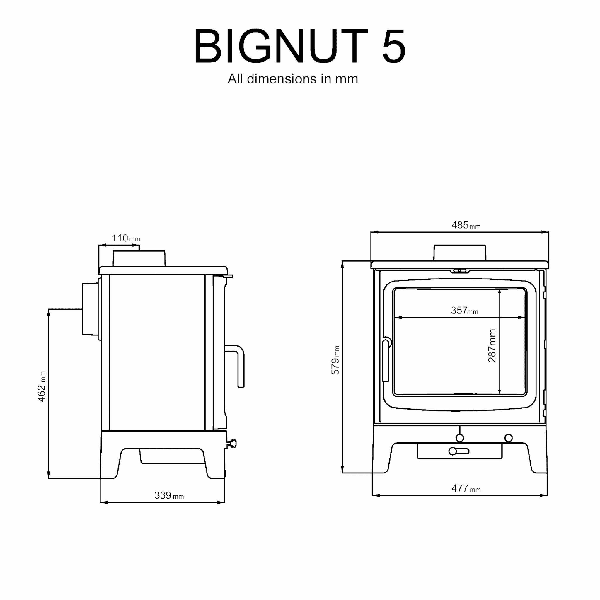 Saltfire Bignut 5 5kW Wood Burning Stove Saltfire