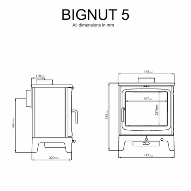 Saltfire Bignut 5 5kW Wood Burning Stove Saltfire