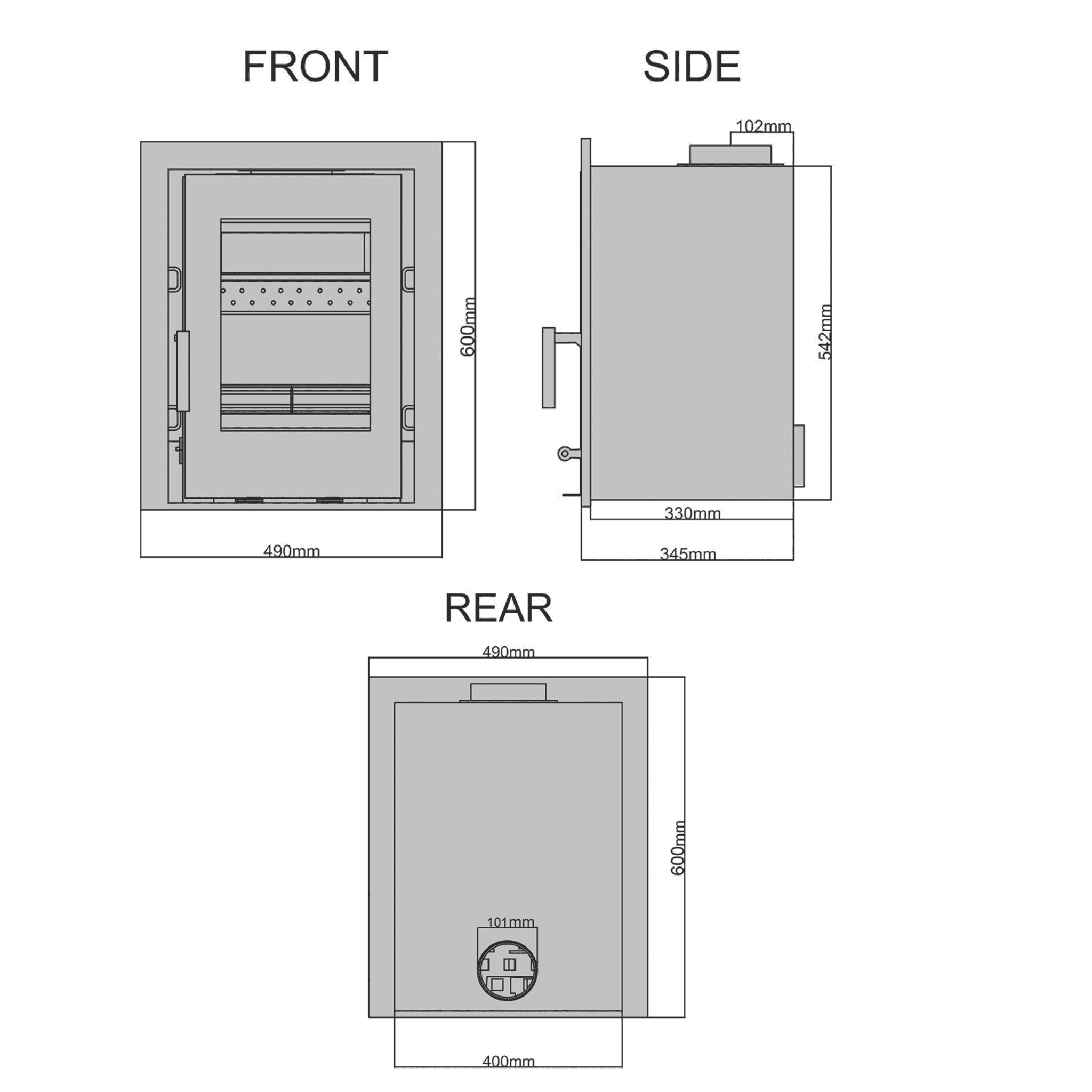 Saltfire CS5 Cassette 5kW Inset Stove Saltfire