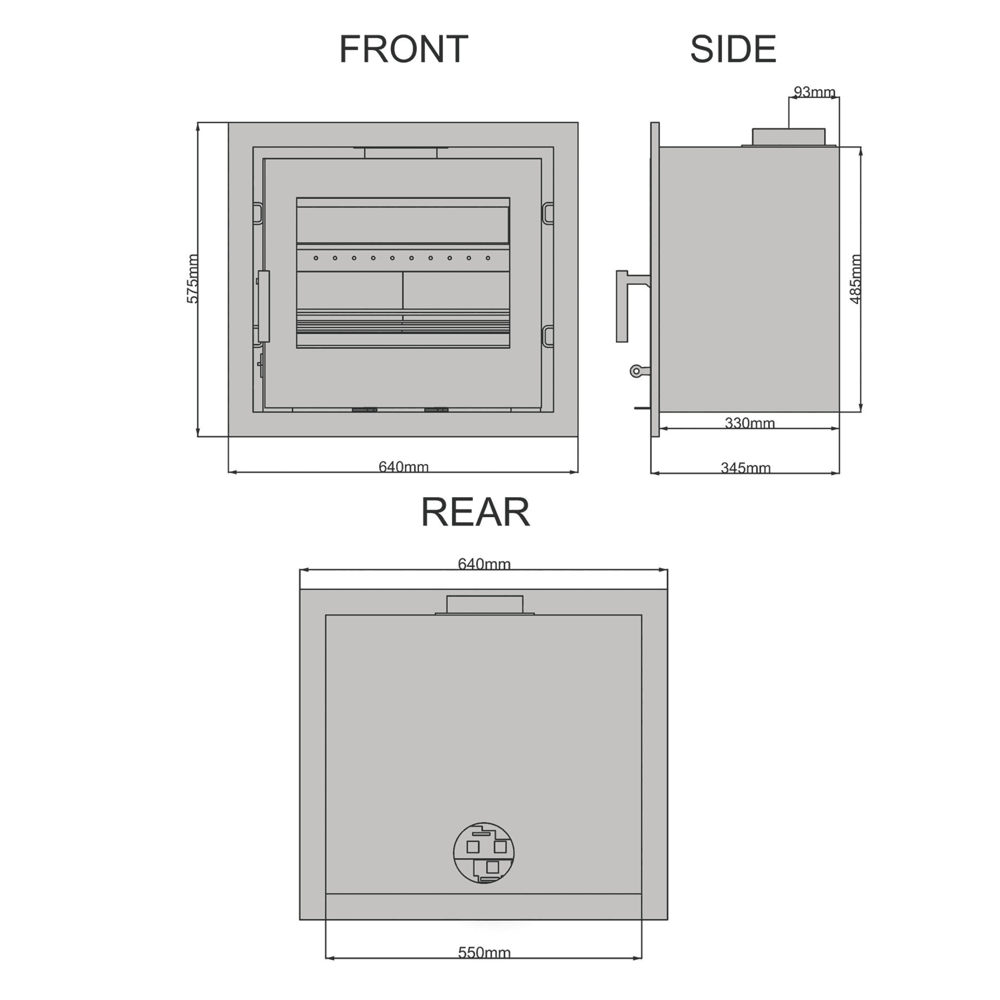 Saltfire CS7 Cassette 7kW Inset Stove Saltfire