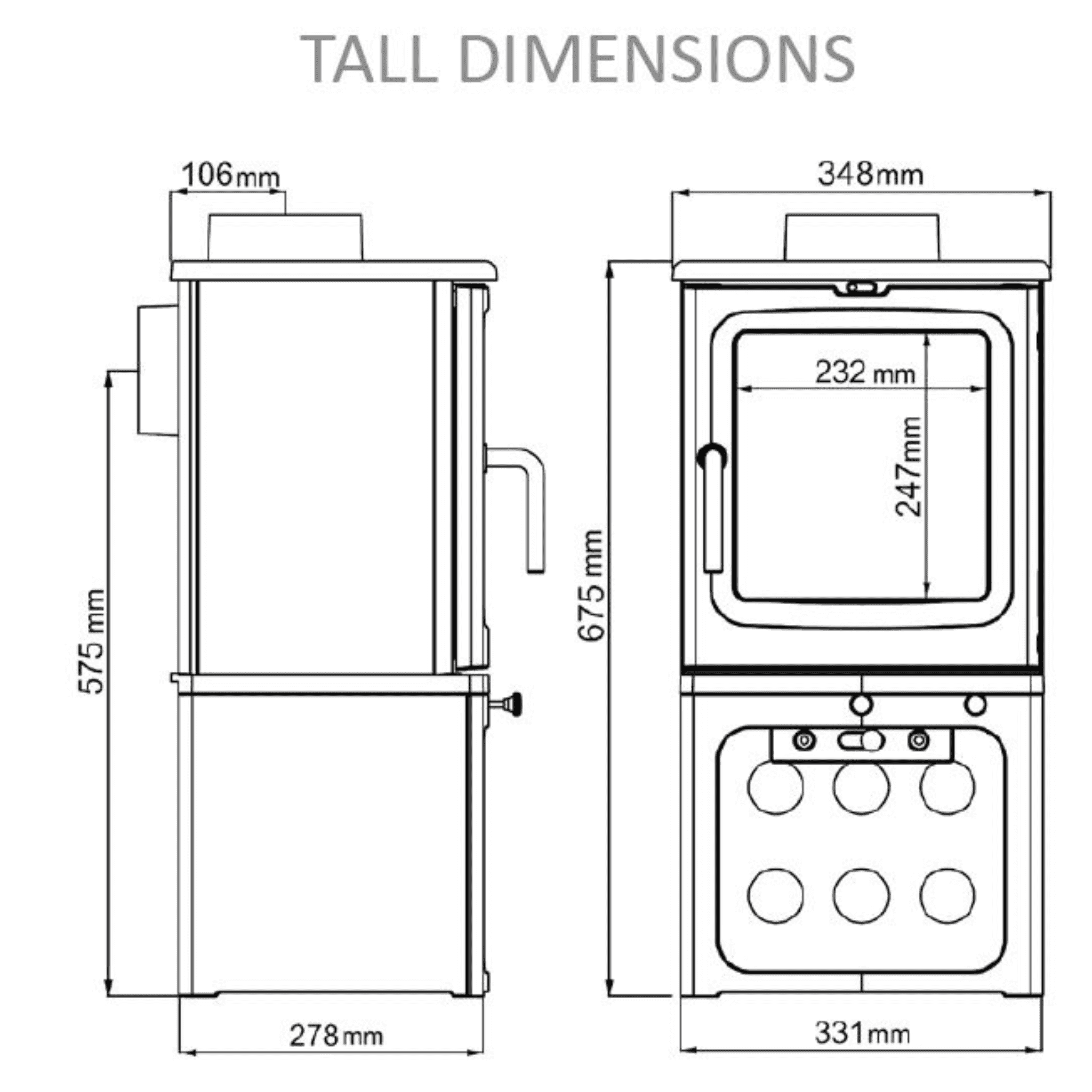 Saltfire Peanut 3 Tall 3kW Wood Burning Stove Saltfire