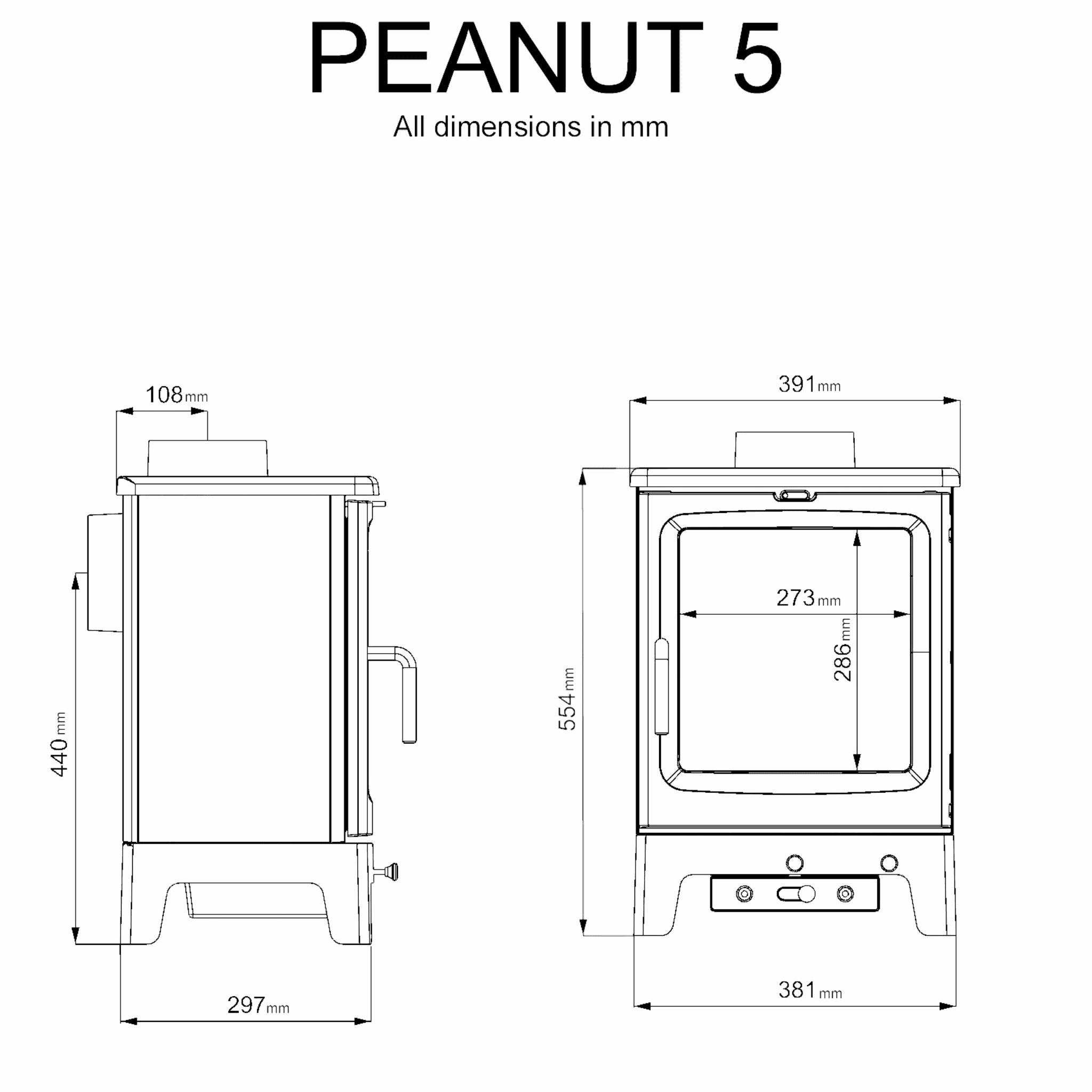 Saltfire Peanut 5 5kW Wood Burning Stove Saltfire