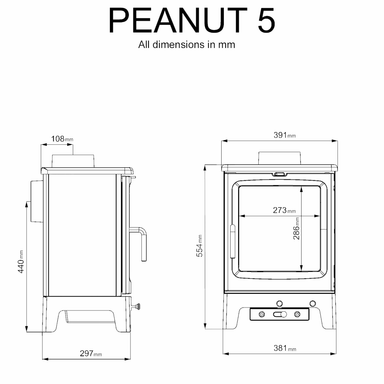 Saltfire Peanut 5 5kW Wood Burning Stove Saltfire
