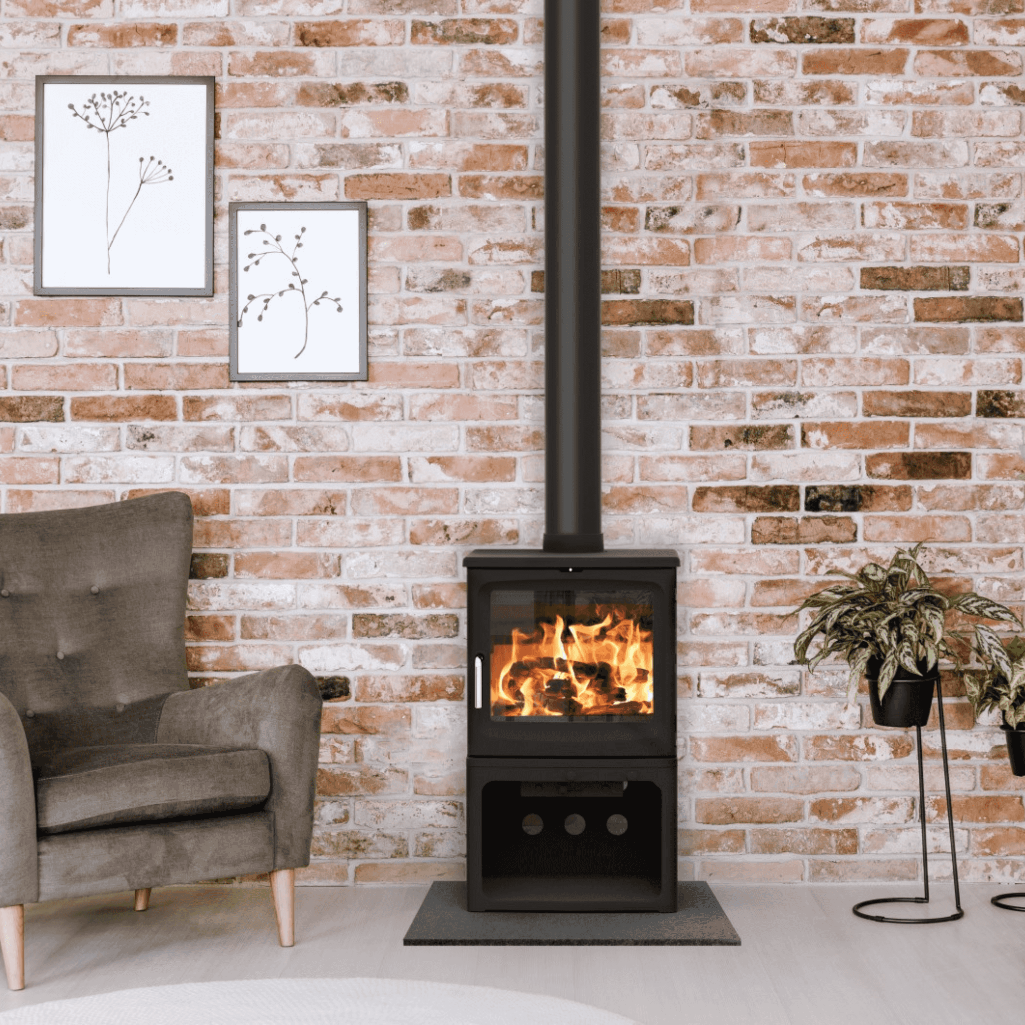 Saltfire Peanut 8 Tall 8kW Wood Burning Stove Saltfire