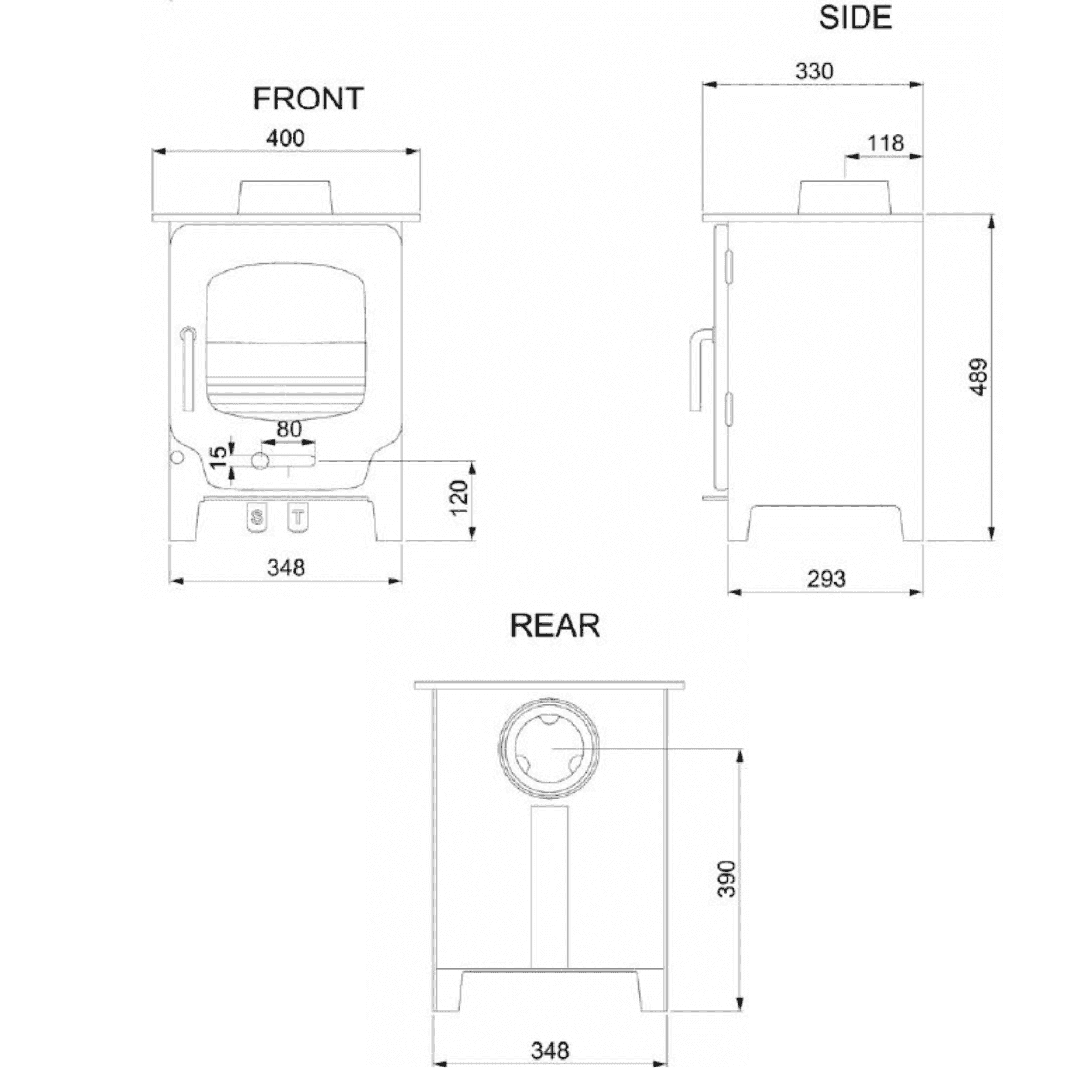 Saltfire ST-X4 4.1kW Wood Burning And Multi-Fuel Stove Saltfire