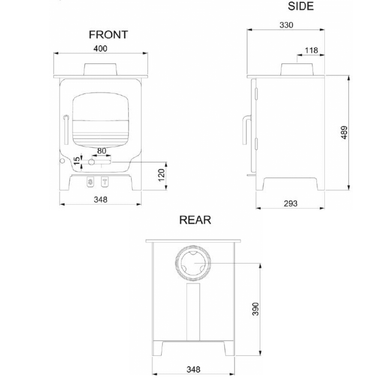Saltfire ST-X4 4.1kW Wood Burning And Multi-Fuel Stove Saltfire