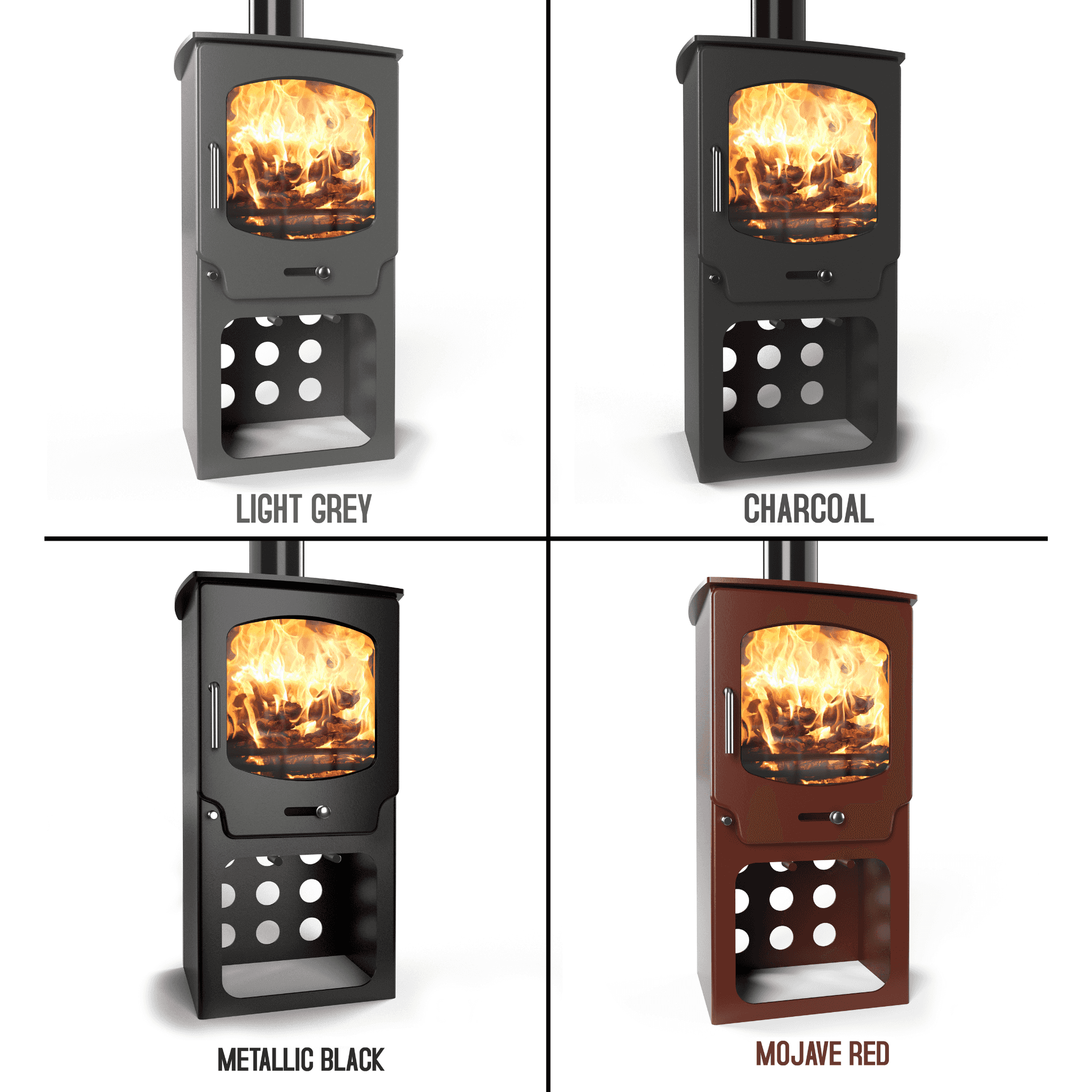 Saltfire ST-X5 Tall 5kW Wood Burning And Multi Fuel Stove Saltfire