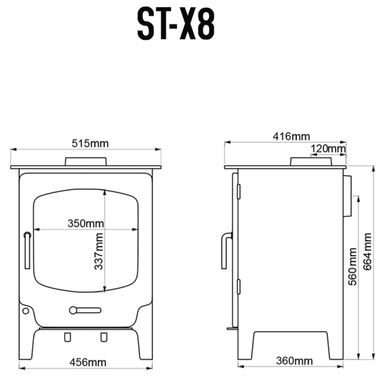 Saltfire ST-X8 8kW Wood Burning And Multi Fuel Stove Saltfire