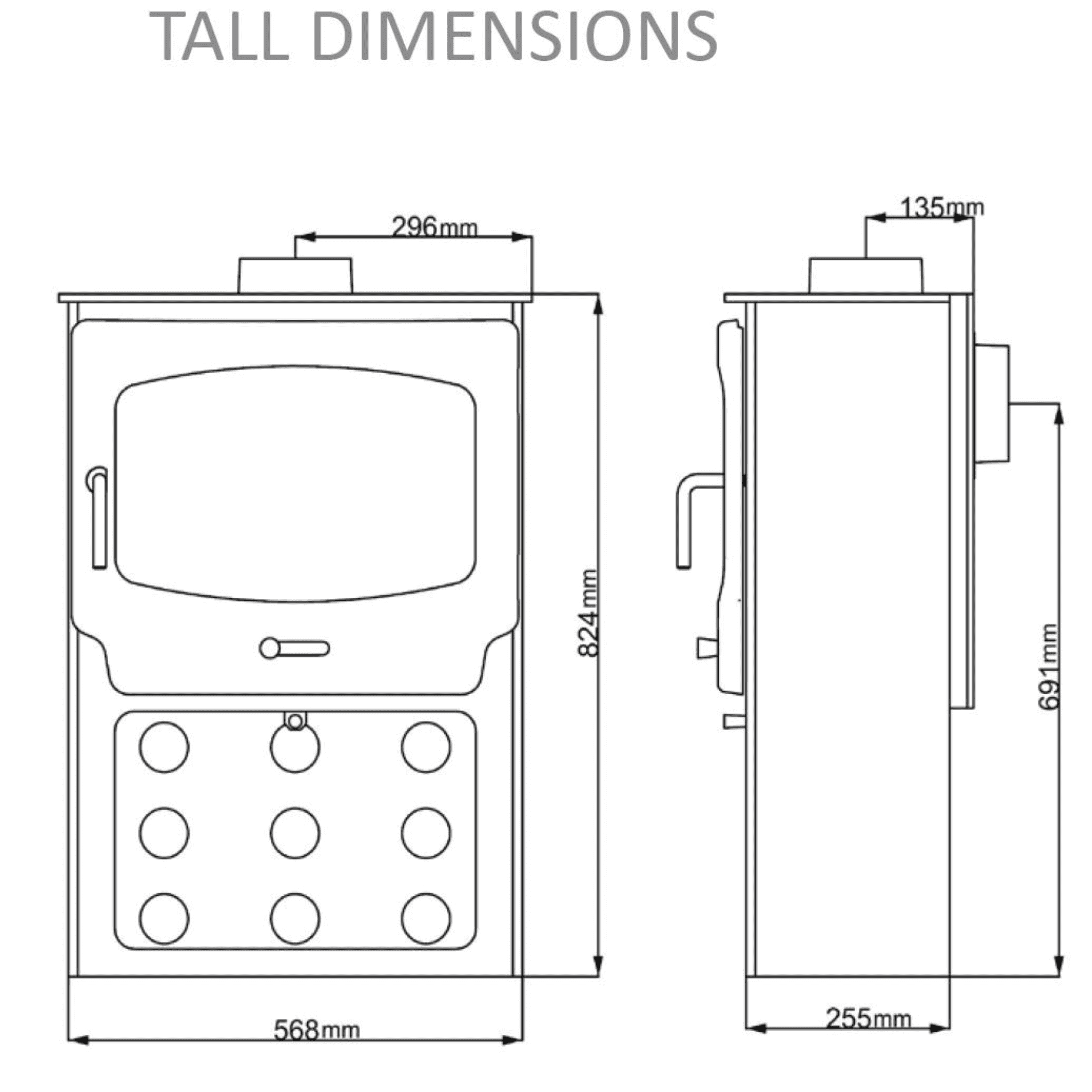 Saltfire ST-X Wide Tall 5kW Multi-Fuel Stove Saltfire