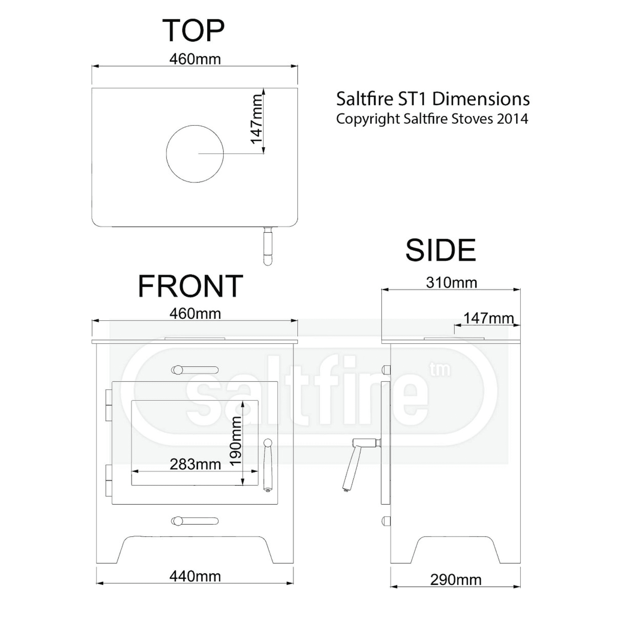 Saltfire ST1 5kW Wood Burning Stove Saltfire