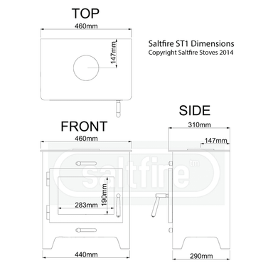 Saltfire ST1 5kW Wood Burning Stove Saltfire
