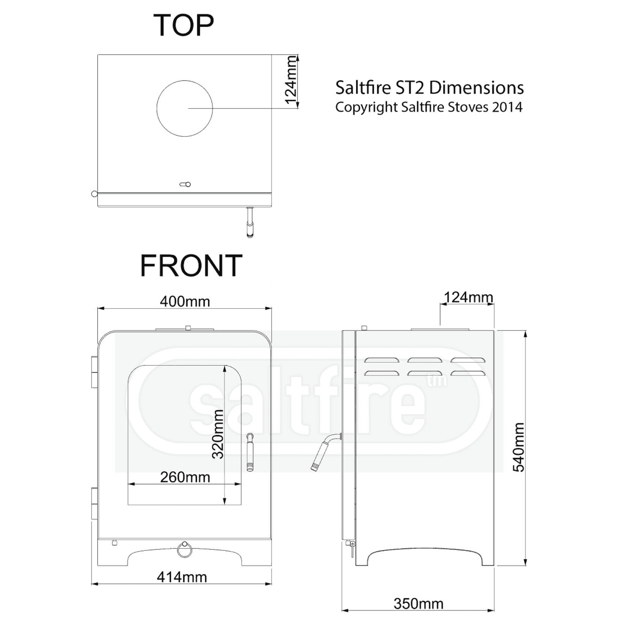 Saltfire ST2 5kW Wood Burning And Multi-Fuel Stove Saltfire