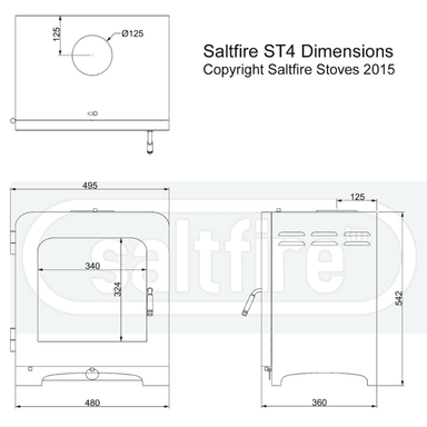 Saltfire ST4 7.5kW Wood Burning And Multi-Fuel Stove Saltfire