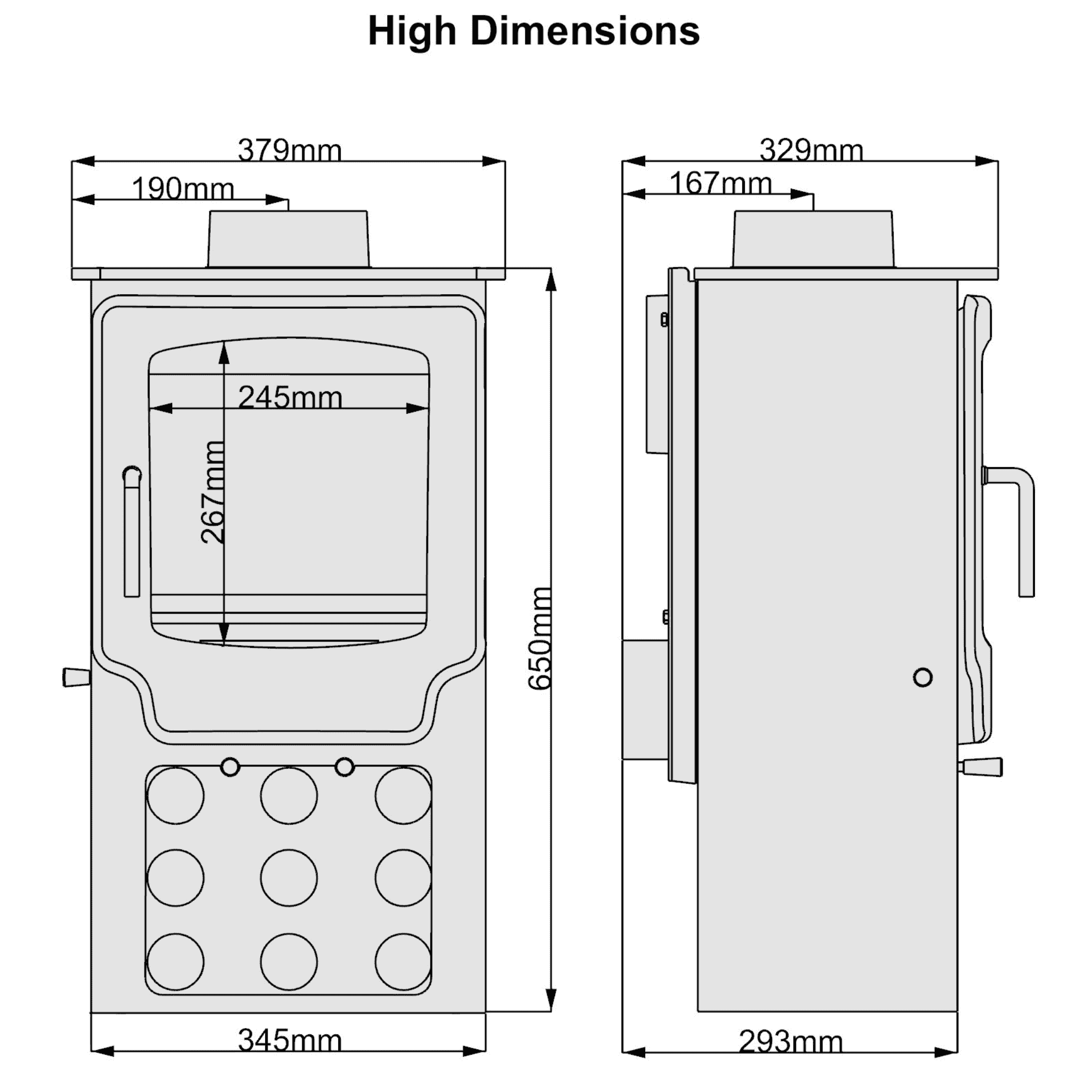 Saltfire Scout Tall 4.5kW Wood Burning/Multi Fuel Stove Saltfire
