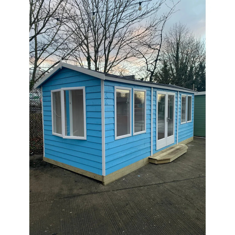 Shire Melrose Apex Roof Insulated Garden Office With Storage Shed - 20 x 8