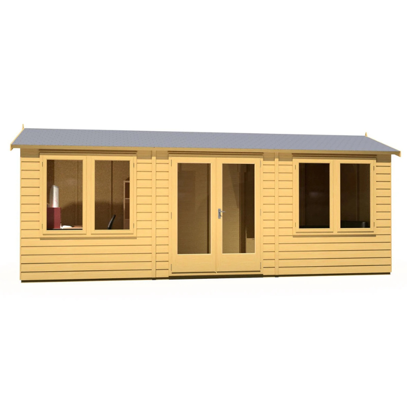 Shire Melrose Apex Roof Insulated Garden Office With Storage Shed - 20 x 8