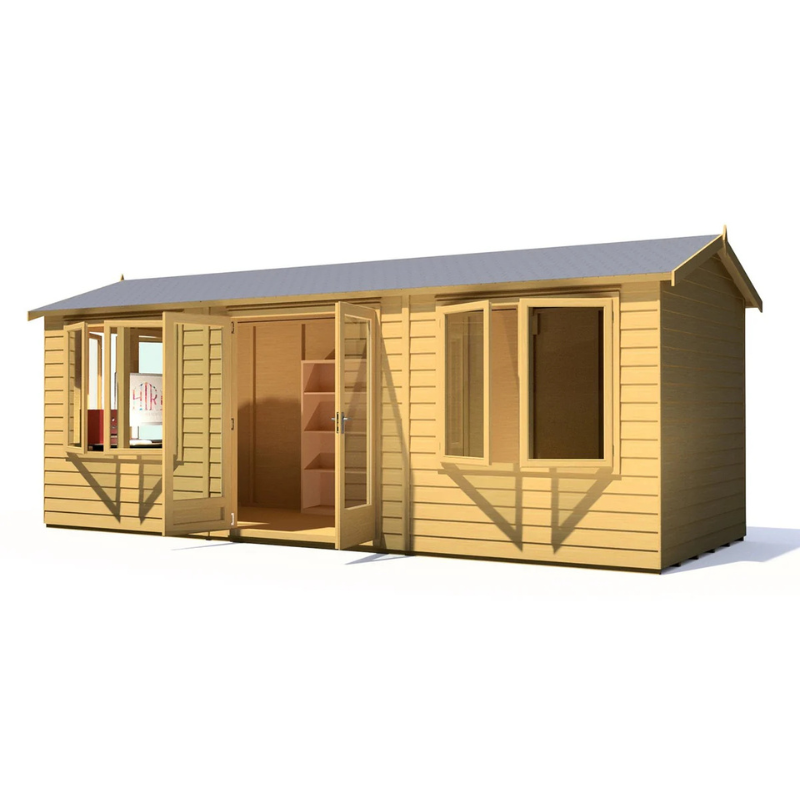 Shire Melrose Apex Roof Insulated Garden Office With Storage Shed - 20 x 8