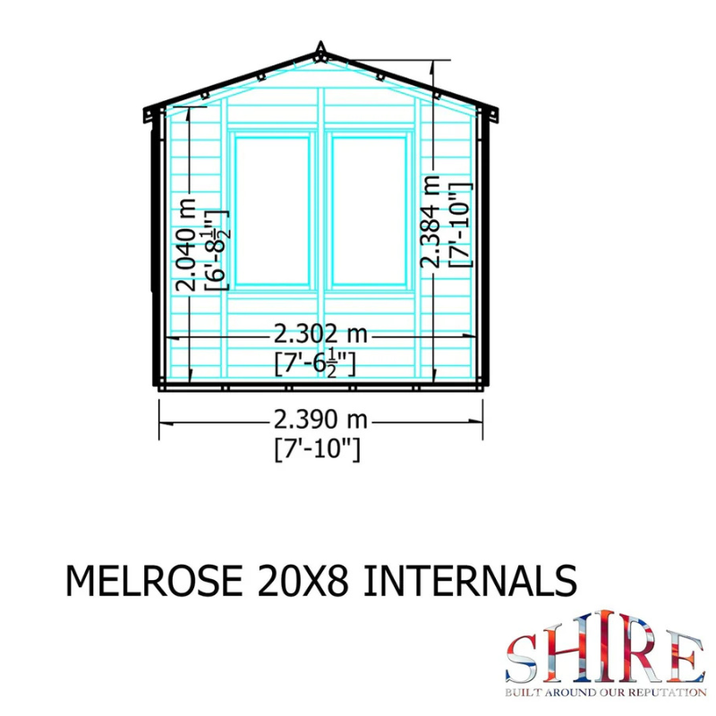 Shire Melrose Apex Roof Insulated Garden Office With Storage Shed - 20 x 8