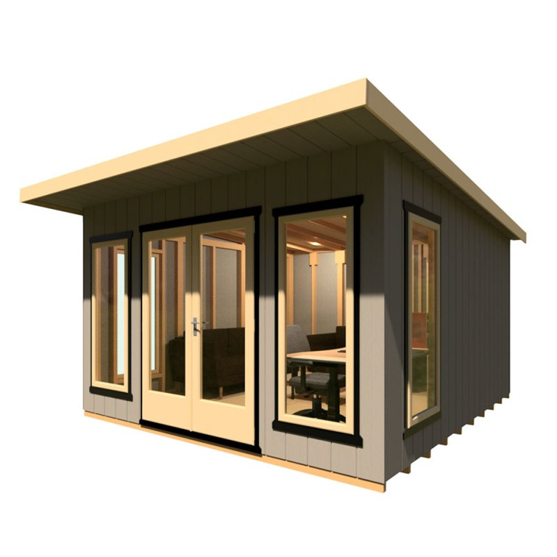 Shire Cali Pent Roof Fully Insulated Garden Office - 12 x 12