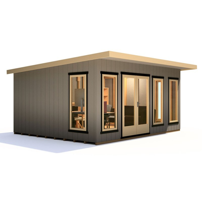 Shire Cali Pent Roof Fully Insulated Garden Office - 16 x 12