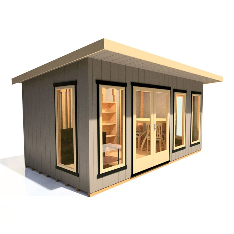 Shire Cali Pent Roof Fully Insulated Garden Office - 16 x 8