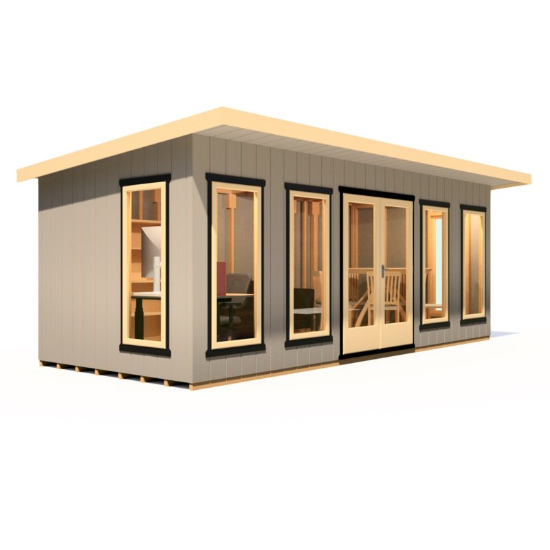 Shire Cali Pent Roof Fully Insulated Garden Office - 20 x 8