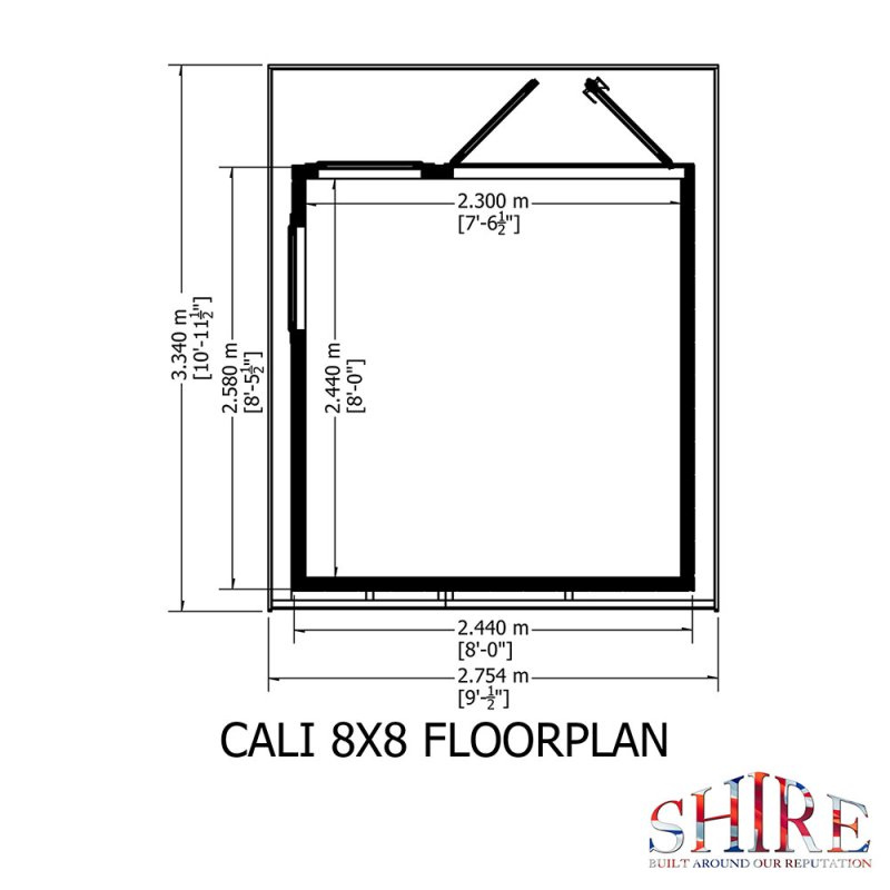 Shire Cali Pent Roof Fully Insulated Garden Office - 8 x 8