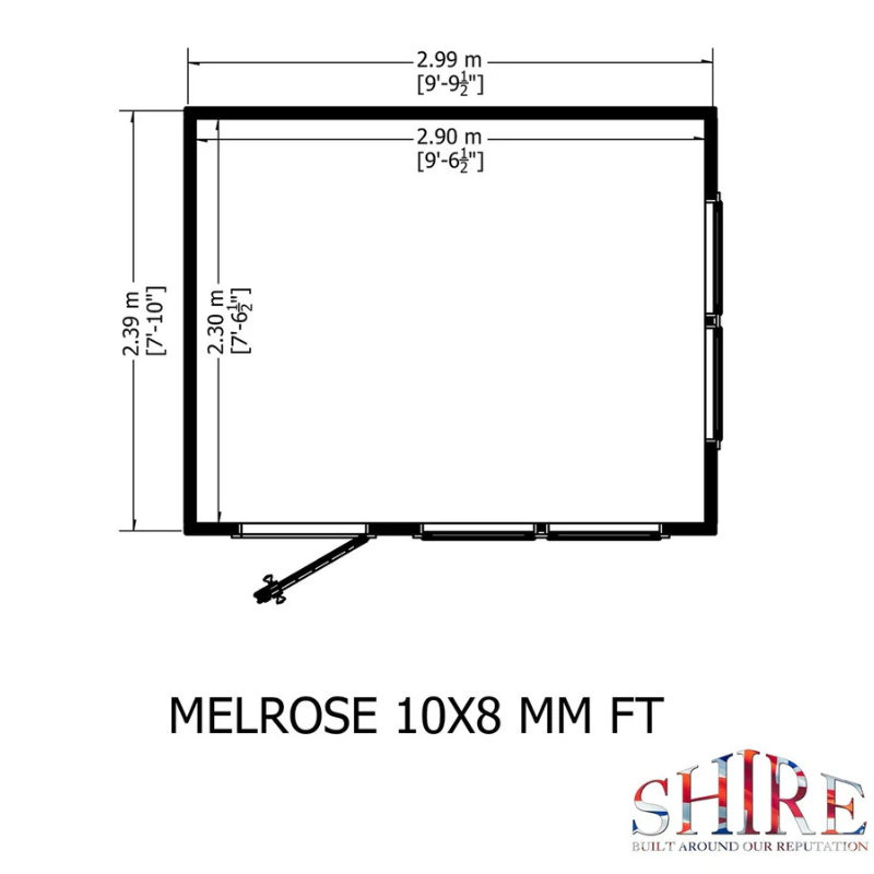 Shire Melrose Apex Roof Insulated Garden Office - 10 x 8