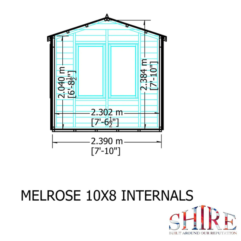 Shire Melrose Apex Roof Insulated Garden Office - 10 x 8